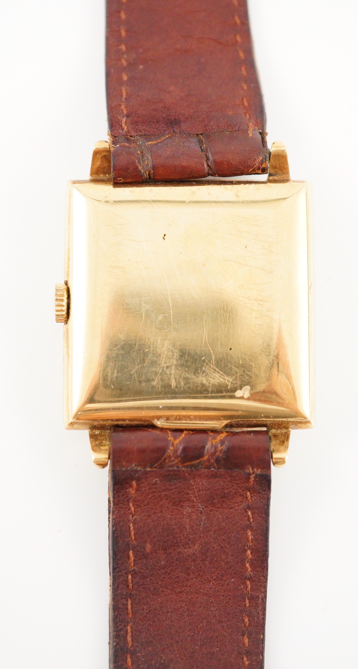 A gentleman's 18ct gold Rolex precision square dial manual wind wrist watch